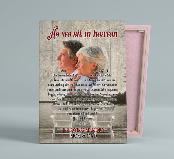 As We Sit in Heaven Personalized Memorial Gift Deepest Sympathy Canvas for Loss of Loved One VTQ60