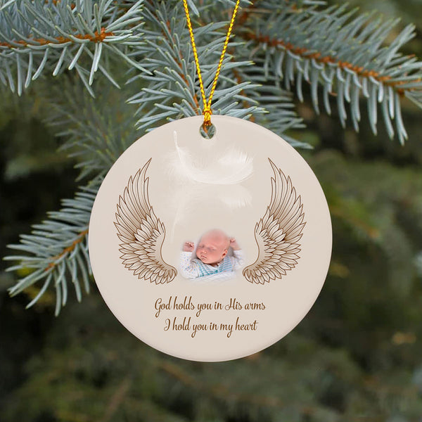 Baby Memorial Ornament - Angel Baby Custom Photo, Remembrance for Loss of A Child, Sympathy Gift, Infant Loss Bereavement Condolence| NOM160