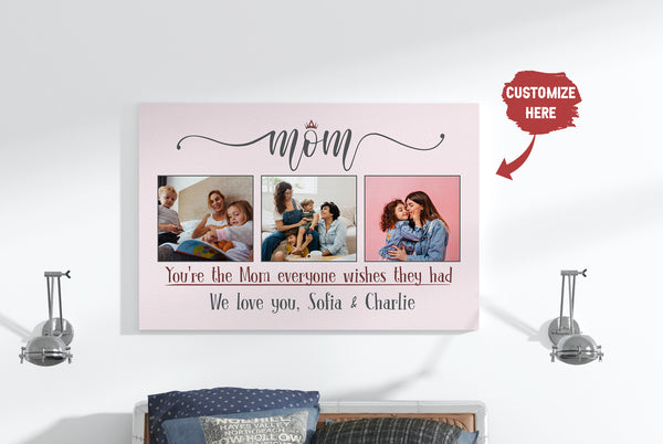 Mom Photo Collage Canvas| Custom Gift for Mom for Christmas Birthday Mother's Day Present from Daughter Son| JC843