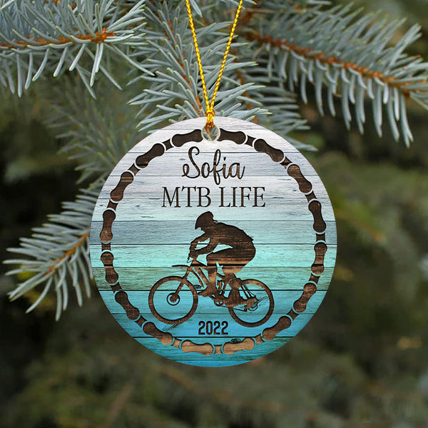 MTB life bike christmas ornament, mountain bike ornament, cyclist ornaments, downhill cycling gift| ONT136