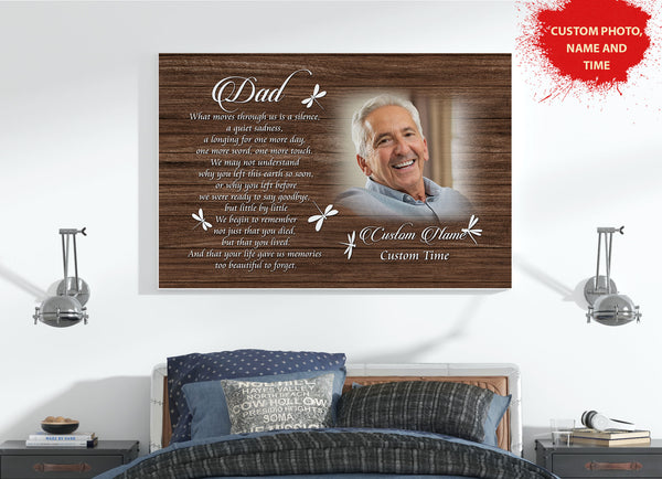 Dad Personalized Memorial Canvas, Sympathy Gifts for Loss of Dad, Remembrance Memorial Gifts for Loss of Loved One - VTQ124