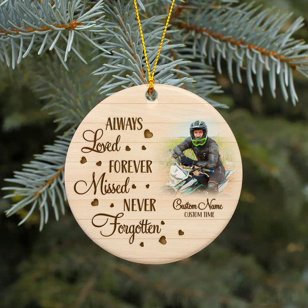 Personalized Motorcycle Memorial Ornament Christmas Sympathy Gift For Loss Of Loved One Dad Son ODT18