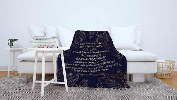 Bonus Mom Blanket| Custom Golden Flower Blanket Gift for Adopted Mom Bonus Mom Stepmom Stepmother| JB346