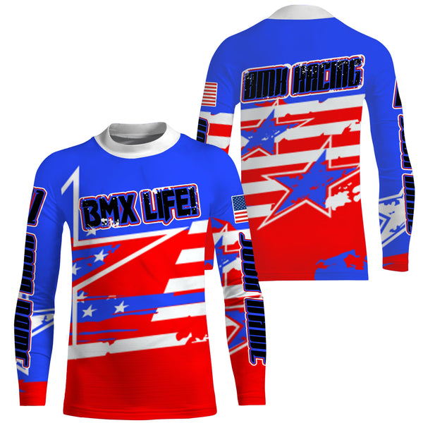 BMX Life American UPF30+ Custom BMX racing jersey Adult&Kid extreme off-road Cycling gear| SLC80