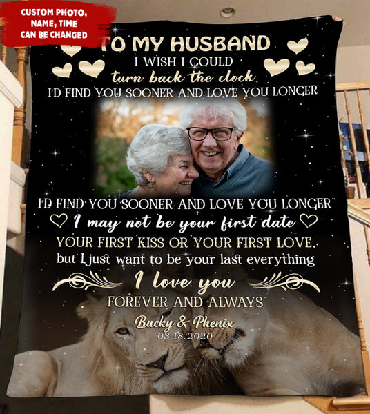 Personalized To My Husband Blanket| Lion  I Love You Forever and Always| Couple Blanket | Couple Gifts for Christmas, Anniversary,  Valentine| Cool Gifts for Him| Blanket for  Husband BP45Myfihu