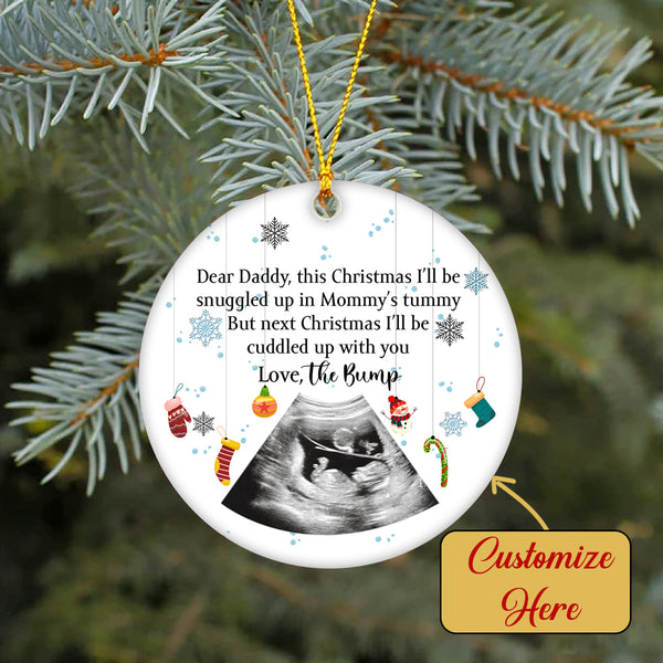 Personalized Baby Ornament Ultrasound Picture Ornament Bumps First Christmas 2022 for Mommy Daddy OP47