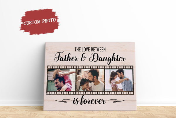 Father & Daughter Personalized Canvas Custom Photo Collage Father's Day Gift for Birthday Christmas N2560