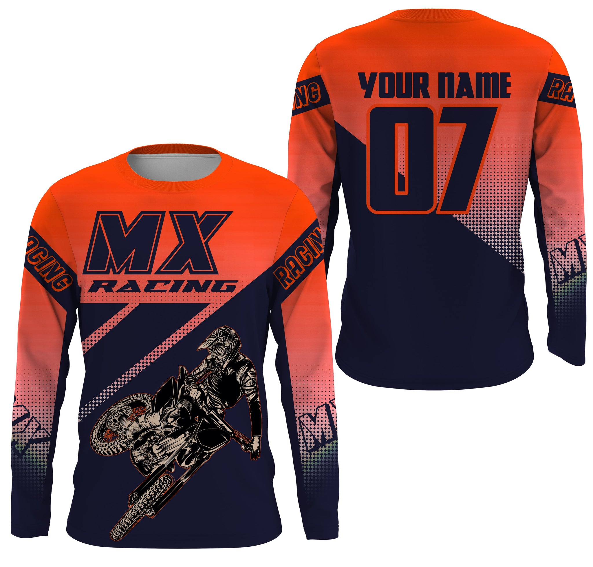 Orange MX racing jersey custom motocross UV protective adult&kid dirt bike off-road motorcycle| NMS898