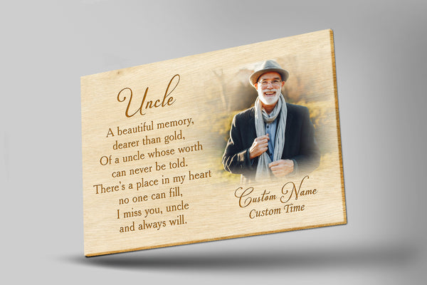 Personalized Memorial Gift for Loss of Uncle Deepest Sympathy Canvas for Loss of Loved One VTQ77