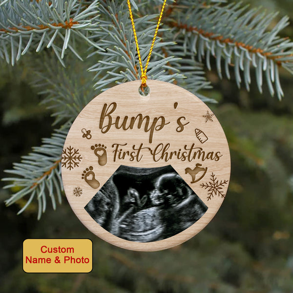 Customized Bump’s Frist Christmas Ornament Pregnant Christmas Ornament Baby Ultrasound Ornament OP46