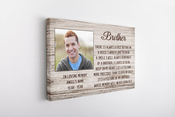 Brother Remembrance - Personalized Memorial Canvas| Memorial Gift for Loss of Brother| Sympathy, Bereavement Gift, Brother in Memory| N2145