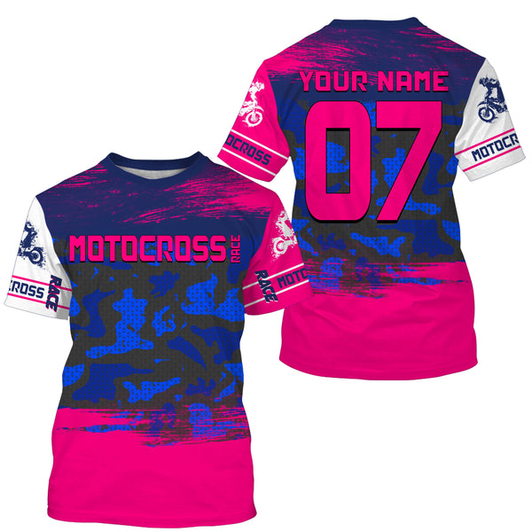 Custom motocross jersey camouflage kid men women UPF30+ MX racing dirt bike offroad motorcycle race NMS988