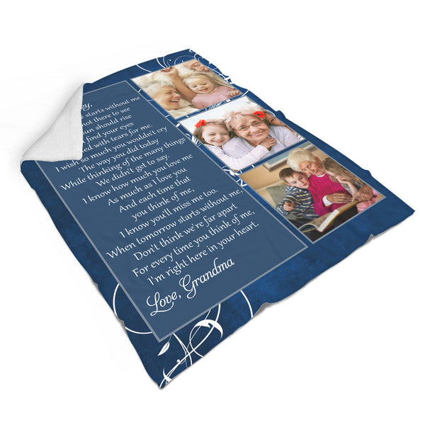 Personalized Memorial Blanket - A Letter from Heaven Custom Photo Letter Blanket Remembrance Throw N2658