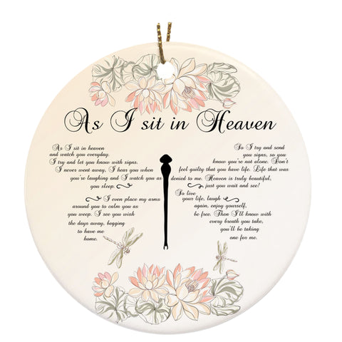 Personalized Memorial Gift| As I Sit In Heaven Ornament Remembrance Ornament to Dad Mom on Christmas OP53