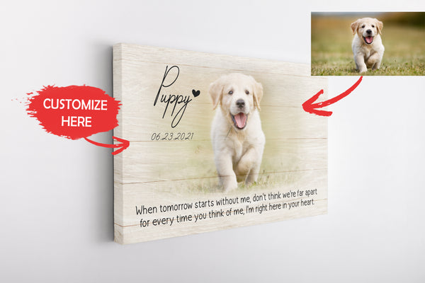 Personalized Canvas| Pet Loss Memorial| When Tomorrow Starts Without Me| Pet Remembrance, Loss of Dog, Loss of Cat Sympathy Gift for Pet Owners, Paw Friend| N1921 Myfihu