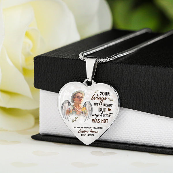 Memorial necklace| Your wings were ready| Sympathy jewelry for loss Mom, Dad, Daughter in heaven NNT10