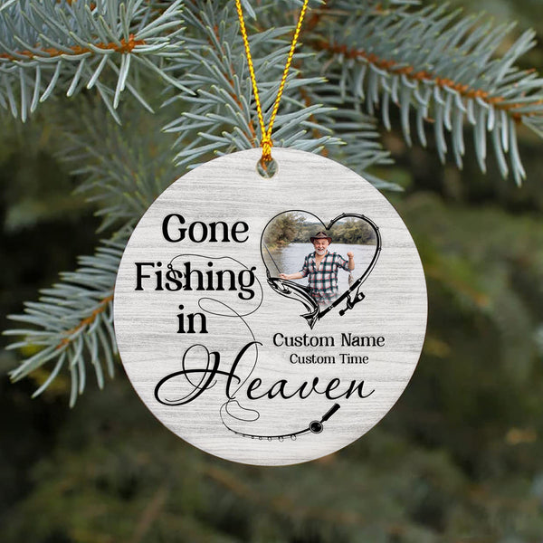 Angel Dad Remembrance Ornament Gone Fishing In Heaven Christmas Memorial Gift For Loss Of Fisherman ODT93