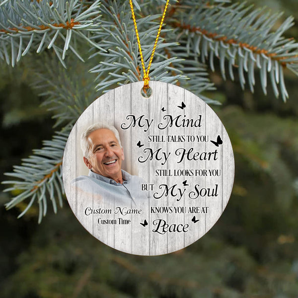 Personalized Memorial Ornament For Loss of Father in Heaven Remembrance Gift In Loving Memory Of Dad ODT48