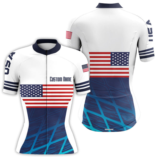 American cycling jersey Men Women UPF50+ USA cycle gear with 3 pockets MTB BMX mountain bike shirt| SLC166