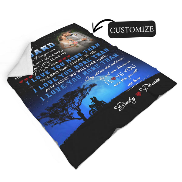 Personalized Gifts for Him| I Love You More  Blanket| Letter To My Husband Fleece  Blanket from Wife| Anniversary Blanket  for him on Wedding, Birthday,  Valentines BP42 Myfihu