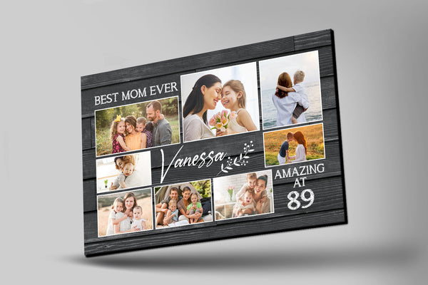 Best Mom Ever Personalized Canvas Photo Collage, Mothers's Day Gift, Mom Birthday Christmas Keepsake| N2486