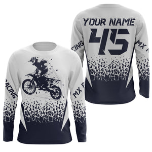 MX racing jersey personalized motocross UPF30+ adult&kid navy dirt bike riders off-road motorcycle| NMS874