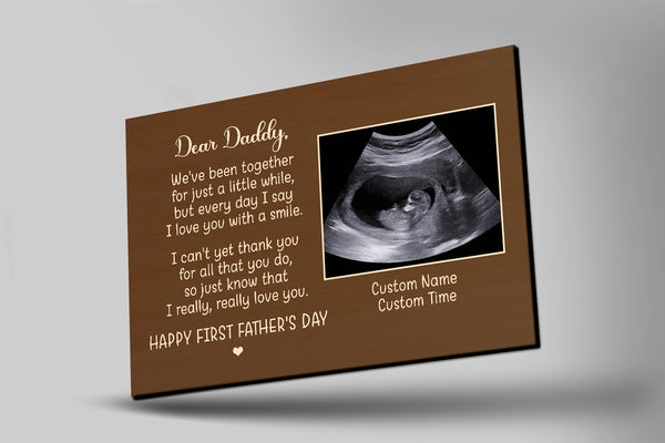 First Father's Day Canvas Custom Gift from Baby Bump| 1st Time Dad New Dad Expecting Father Daddy To Be JC864