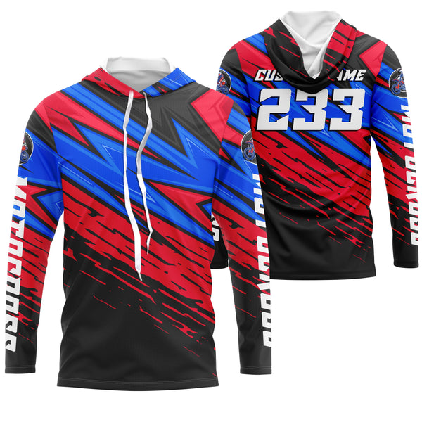 Custom Motocross jersey UPF30+ kid&adult blue red dirt bike racing off-road motorcycle racewear NMS945