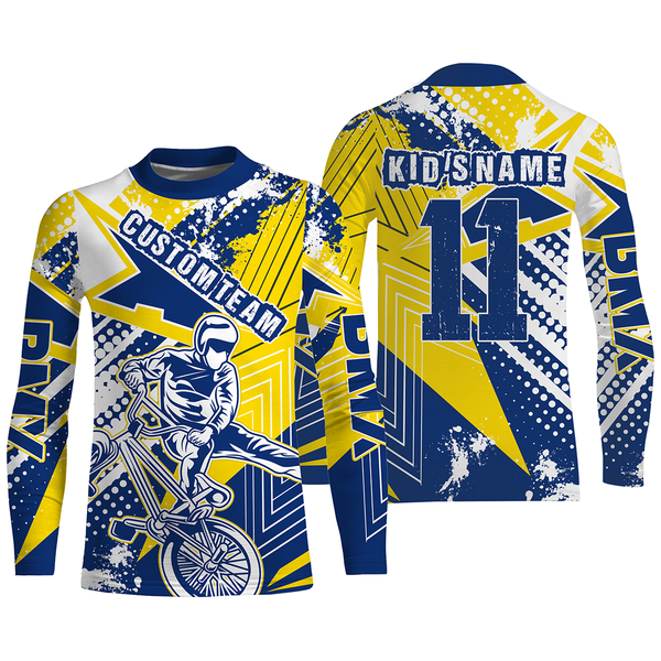 Yellow BMX racing jersey Adult&Kid UPF30+ freestyle riding shirt Extreme Cycling gear| SLC71