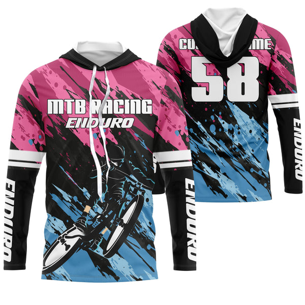 Pink MTB race jersey enduro racewear UPF30+ Mountain Bike sun shirt Youth Adult Cycling gear| SLC113