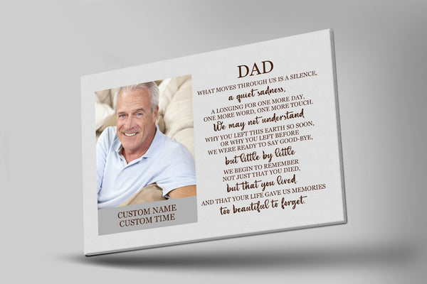 Personalized Memorial Gift for loss of Dad Deepest Grief Sympathy Canvas for loss of loved one VTQ66