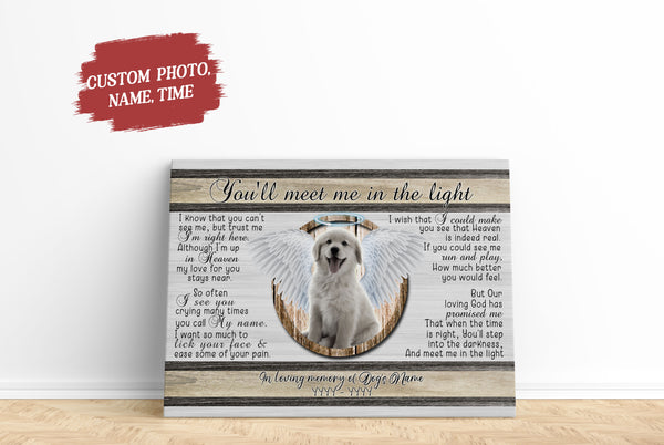 Personalized Dog Memorial Canvas| Dog Angel Wing Dog Remembrance Gift, Dog Memorial Gift, In Loving Memory of Dog, Sympathy Gift for Loss of Dog, Dog Owner, Pet Owner| JCD791