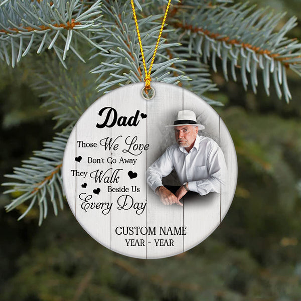 Dad Remembrance Christmas Ornament Personalized Angel Dad Memorial Gift For Loss Of Loved One Father ODT44