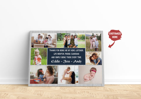 Mom Canvas| Custom Mom Photo Collage Wall Art| Gift for Mom Mother on Mother's Day Christmas Mother Gift JC834