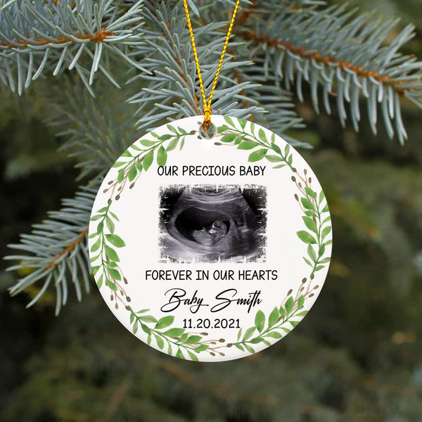 Miscarriage Memorial Ornament - Custom Sonogram Photo, Remembrance for Loss of A Child, Pregnancy Loss Sympathy Gift, Stillbirth Bereavement| NOM65