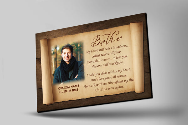 Personalized Sympathy Gift for loss of Brother Canvas for loss of loved one Brother in Heaven - VTQ101