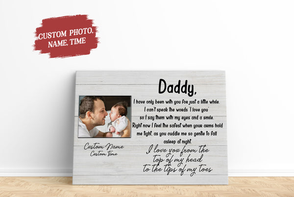 Custom Canvas for New Dad| First Father's Day Gift for Husband, Dad To Be, Expecting Dad| JC863