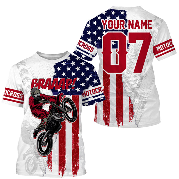 American motocross jersey personalized UPF30+ Brap dirt bike racing off-road motorcycle riders NMS987