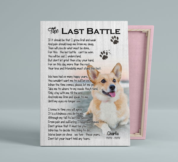 Custom Memorial Pet Canvas Art| The Last Battle - Dog Memorial Gift, Sympathy Gift for Dog Owner, Loss Dog Gift for Pet Owner, Dog Remembrance Gift - JCD787