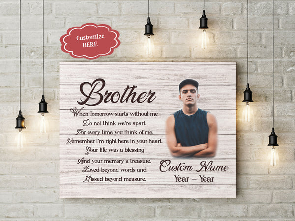 Personalized Memorial Canvas for loss of loved one, Meaningful Sympathy Gift for Loss of Brother My Angel Brother - VTQ137