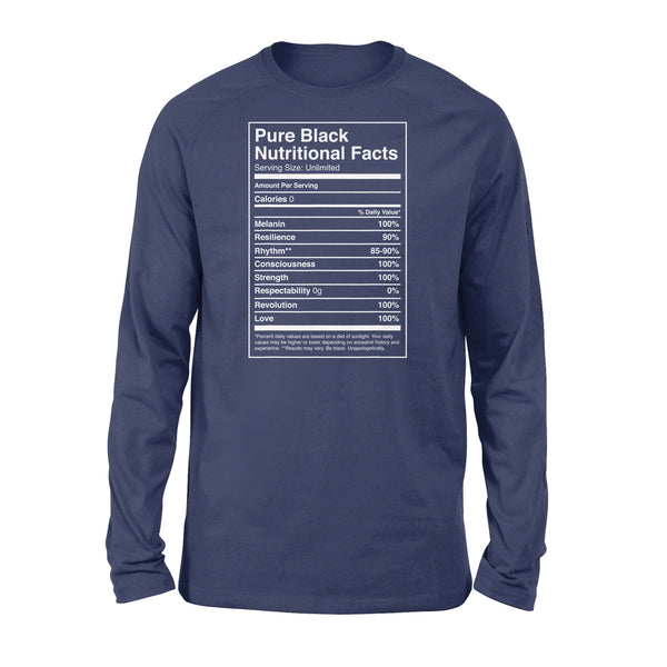 Black Pride Pure Black Nutritional Facts - Standard Long Sleeve