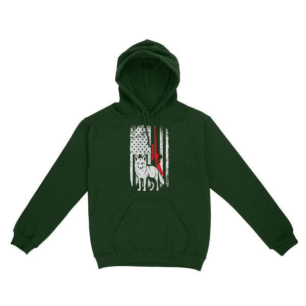 Coyote Hunting American Flag Shirts Predator Coyote Hunter Hoodie - FSD3053 D02