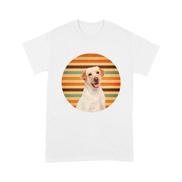 Custom Pet Face Retro T-shirt| Dog Lover Gift Labrador Lover Pet Owner Shirt| JTSD341