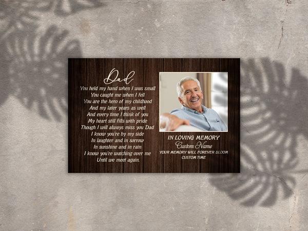 Personalized Canvas Father Memorial Gift| Dad Always Miss You| Dad Remembrance, Father Remembrance| Sympathy Gift for Loss of Father, Loss of Dad| JC909