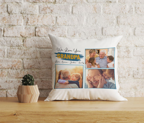 Grandpa Personalized Pillow (Insert Included) Custom Father's Day Gift for Best Papa Ever 1-side Print| NPL50