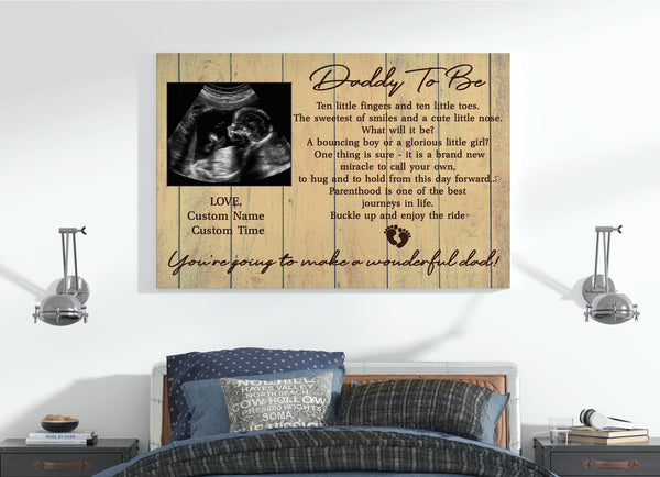 Custom Canvas Daddy To Be| Father's Day Gift for New Dad, Expecting Dad, 1st Time Dad Gift for Husband| JC870