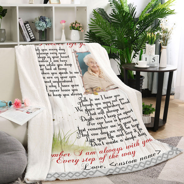 I Never Left You - Personalized Memorial Blanket| Remembrance Blanket, , Memorial Gift, Sympathy Blanket | T1082