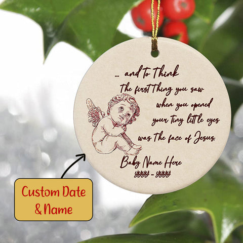 Miscarriage Memorial Ornament Custom Name Circle Ornament Memorial Gift Christmas Sympathy Gift for Baby Loss Infant Loss Stillborn - Baby Remembrance Ornament in Christmas - JOR30