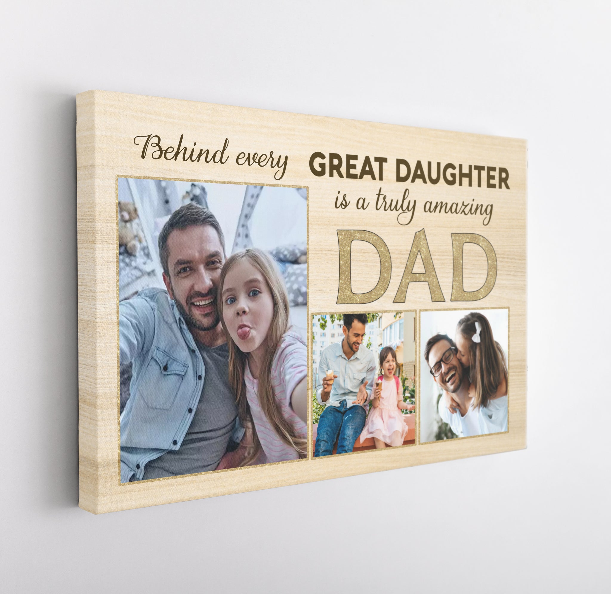 Dad & Daughter Personalized Canvas Fathers Day Gift for Daddy Amazing Dad Birthday Christmas Keepsake| N2548