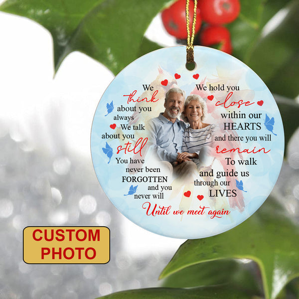 Personalized memorial ornament remembering loved one Christmas in Heaven Cardinal sympathy gift NOM245